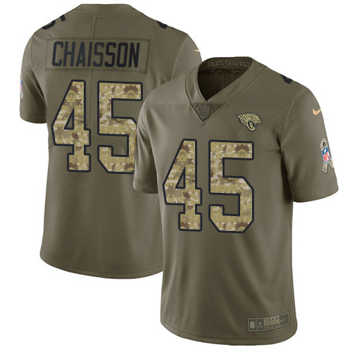 Men Nike Jacksonville Jaguars #45 KLavon Chaisson Olive Camo  Stitched NFL Limited 2017 Salute To Service Jersey->jacksonville jaguars->NFL Jersey